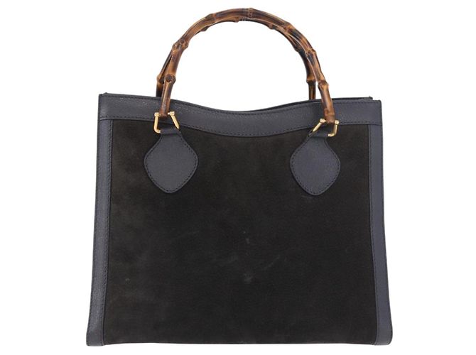 GUCCI Bamboo Tote Bag Suede Black Gold 002 2853 0260 0 - vista 13