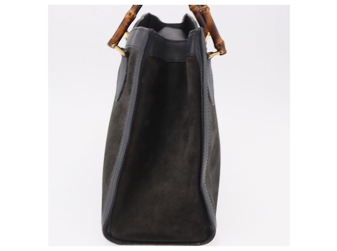 GUCCI Bamboo Tote Bag Suede Black Gold 002 2853 0260 0 - vista 4