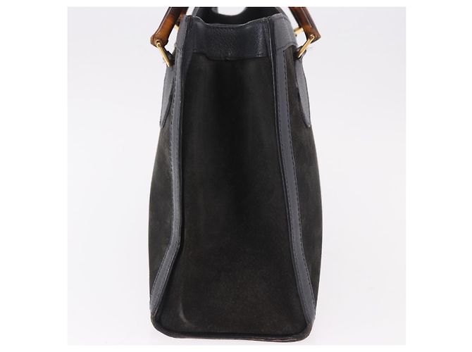 GUCCI Bamboo Tote Bag Suede Black Gold 002 2853 0260 0 - vista 5