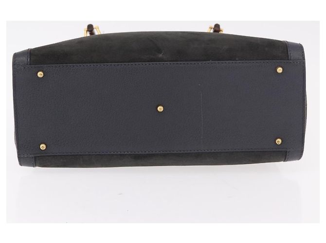 GUCCI Bamboo Tote Bag Suede Black Gold 002 2853 0260 0 - vista 6