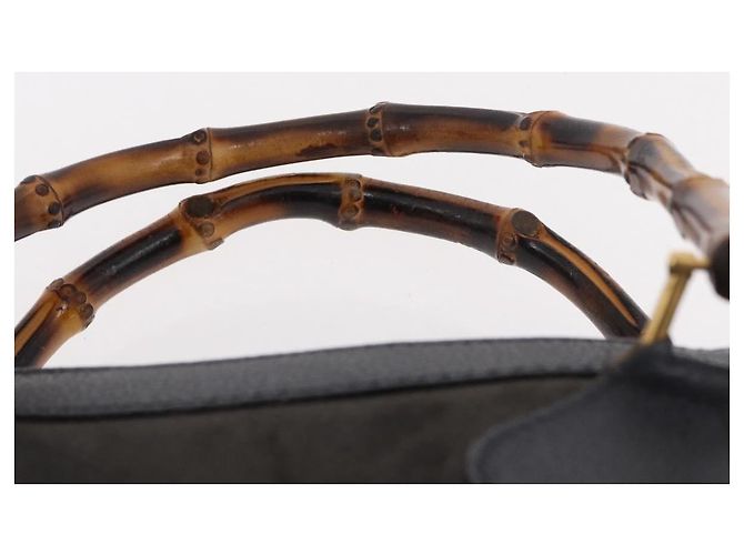 GUCCI Bamboo Tote Bag Suede Black Gold 002 2853 0260 0 - vista 9