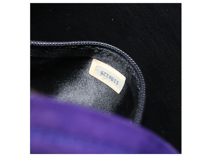 CHANEL Matelasse Chain Hand Bag Suede Purple Gold CC - vista 10