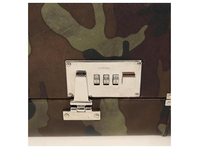 PRADA Trunk Saffiano leather Camouflage - vista 15