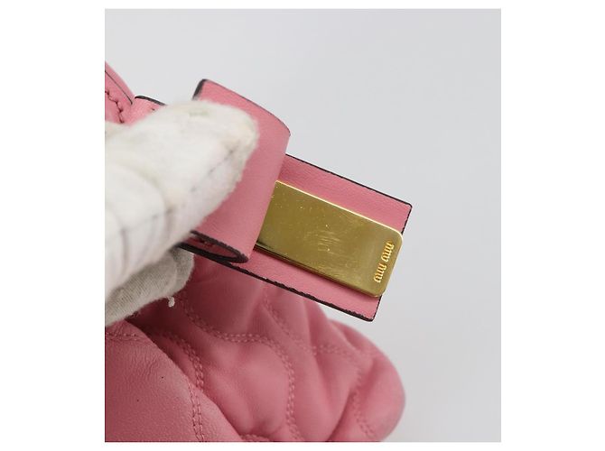 Miu Miu Hand Bag Leather Pink Gold - vista 10