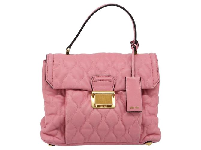 Miu Miu Hand Bag Leather Pink Gold - vista 13