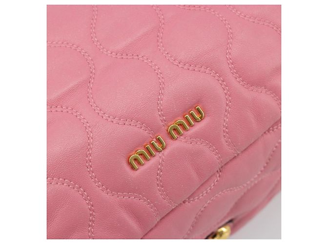 Miu Miu Hand Bag Leather Pink Gold - vista 18