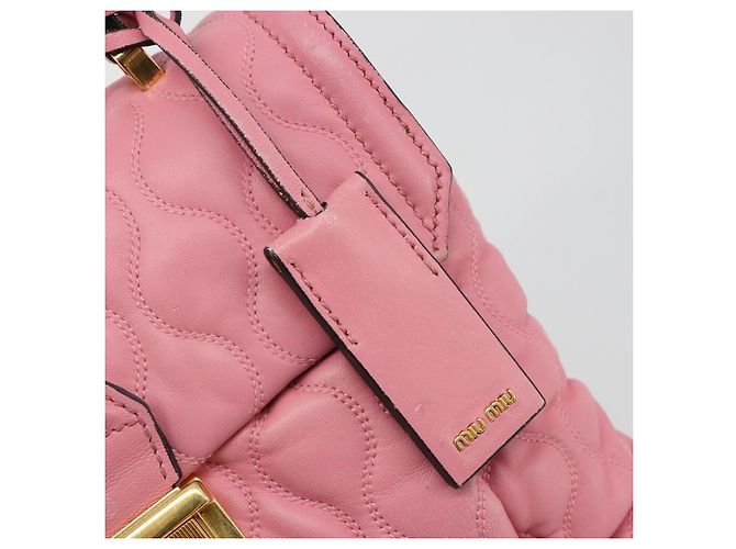 Miu Miu Hand Bag Leather Pink Gold - vista 20