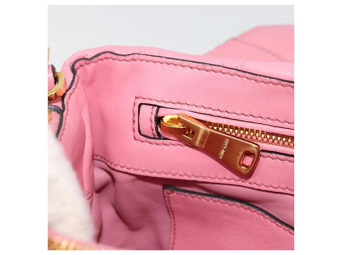 Miu Miu Hand Bag Leather Pink Gold - vista 25