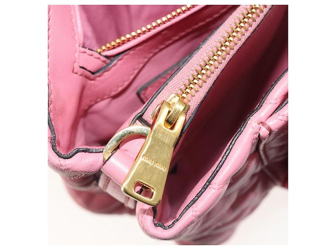 Miu Miu Hand Bag Leather Pink Gold - vista 27