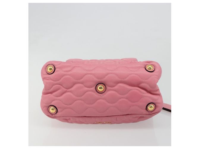 Miu Miu Hand Bag Leather Pink Gold - vista 5