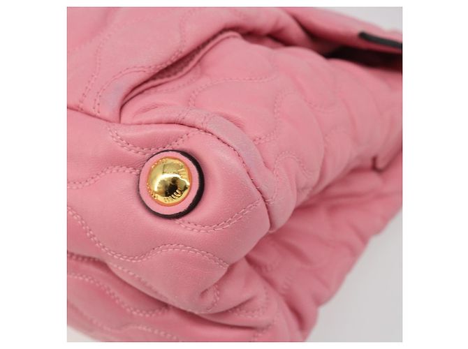 Miu Miu Hand Bag Leather Pink Gold - vista 8