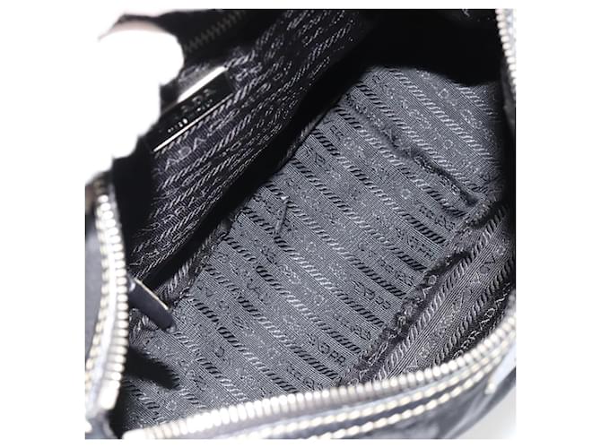 PRADA Shoulder Bag Nylon Leather Black Silver - vista 10