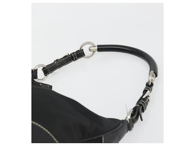 PRADA Shoulder Bag Nylon Leather Black Silver - vista 14