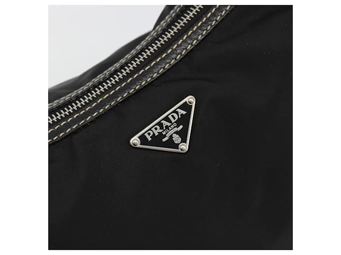 PRADA Shoulder Bag Nylon Leather Black Silver - vista 18
