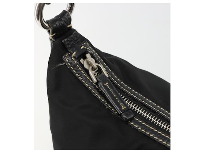 PRADA Shoulder Bag Nylon Leather Black Silver - vista 19