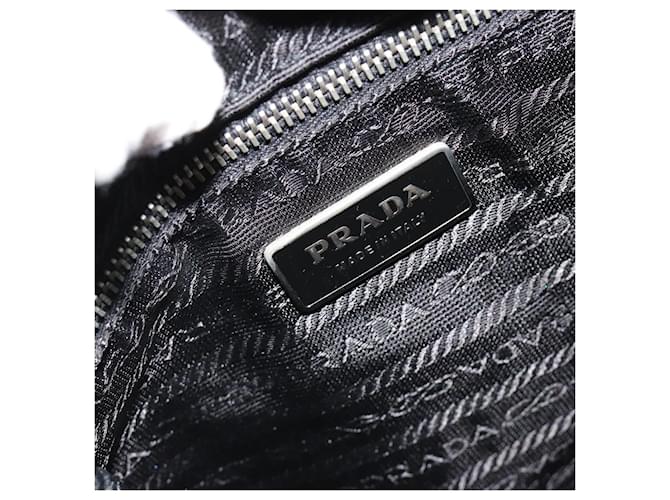 PRADA Shoulder Bag Nylon Leather Black Silver - vista 20