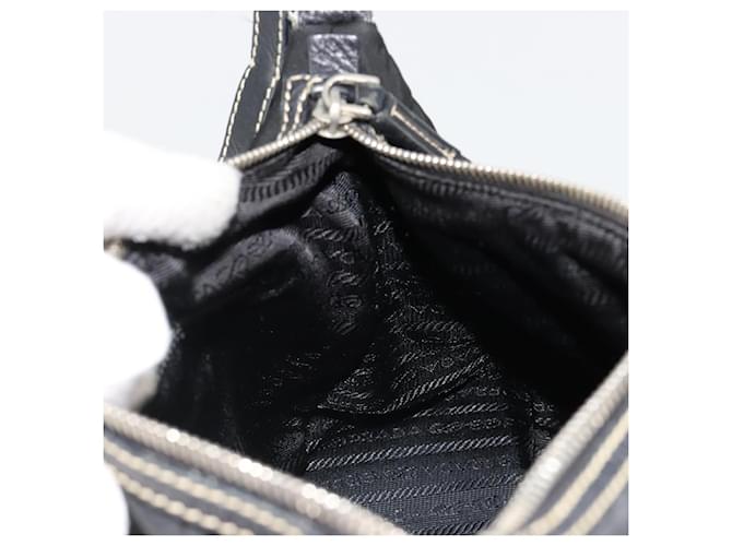 PRADA Shoulder Bag Nylon Leather Black Silver - vista 21