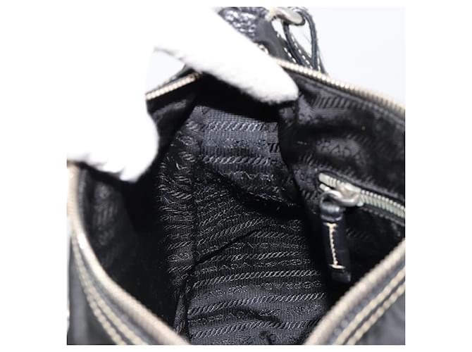 PRADA Shoulder Bag Nylon Leather Black Silver - vista 22