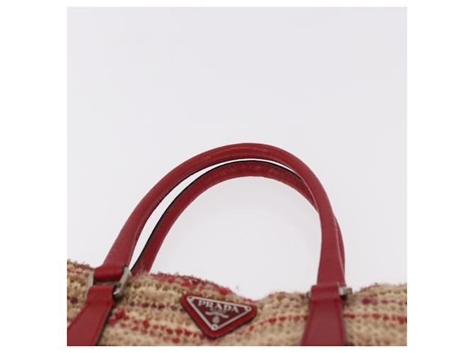PRADA Hand Bag Tweed Red Silver - vista 14
