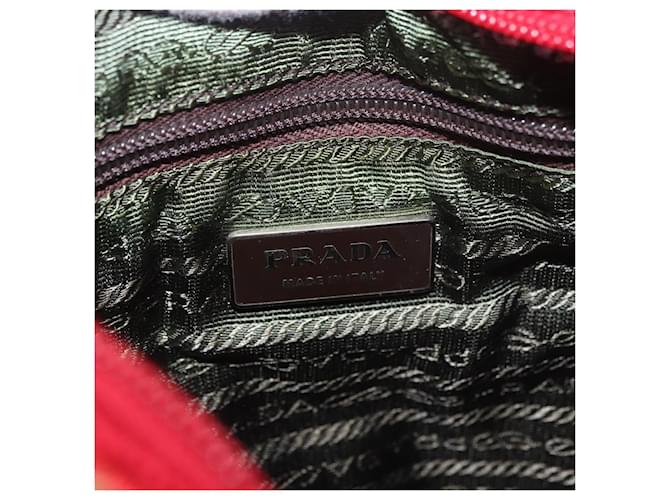PRADA Hand Bag Tweed Red Silver - vista 20
