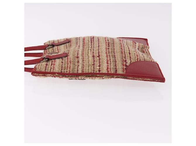 PRADA Hand Bag Tweed Red Silver - vista 4