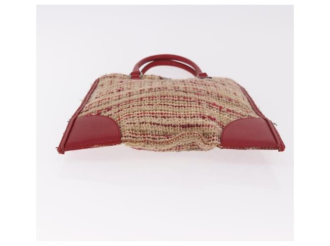 PRADA Hand Bag Tweed Red Silver - vista 5