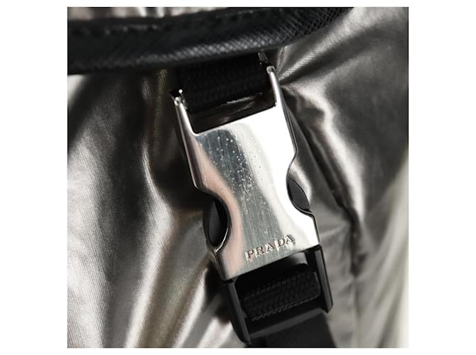 PRADA Backpack PVC Canvas Silver - vista 21