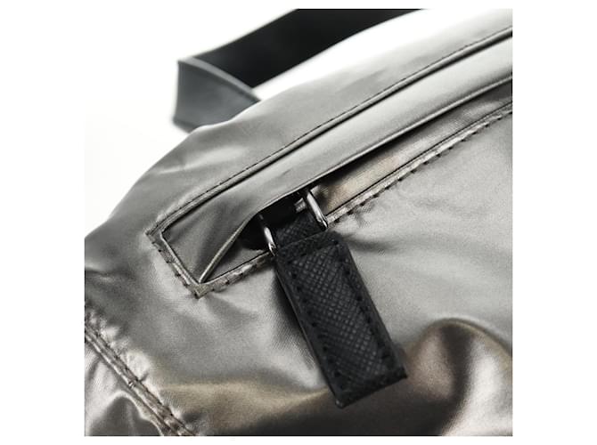 PRADA Backpack PVC Canvas Silver - vista 23