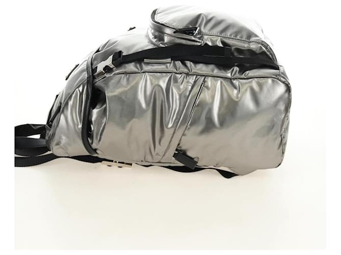 PRADA Backpack PVC Canvas Silver - vista 3