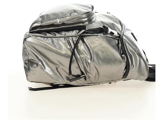 PRADA Backpack PVC Canvas Silver - vista 4