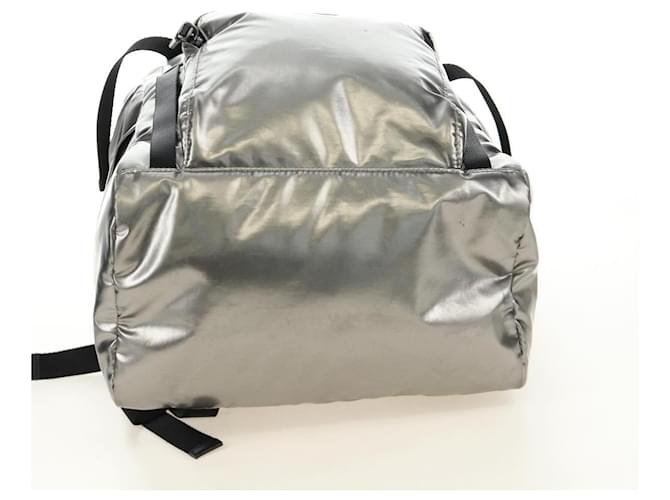 PRADA Backpack PVC Canvas Silver - vista 5