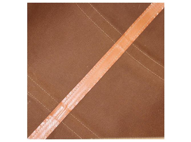 Céline CELINE Bolsa Boston em lona Macadam PVC Couro Castanho Dourado - vista 10