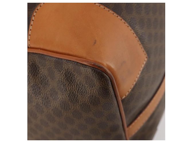 Céline CELINE Bolsa Boston em lona Macadam PVC Couro Castanho Dourado - vista 15
