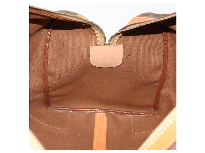 Céline CELINE Bolsa Boston em lona Macadam PVC Couro Castanho Dourado - vista 20