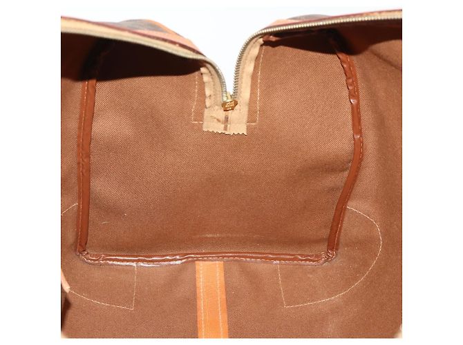 Céline CELINE Bolsa Boston em lona Macadam PVC Couro Castanho Dourado - vista 21