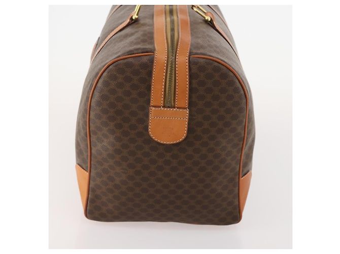 Céline CELINE Bolsa Boston em lona Macadam PVC Couro Castanho Dourado - vista 3