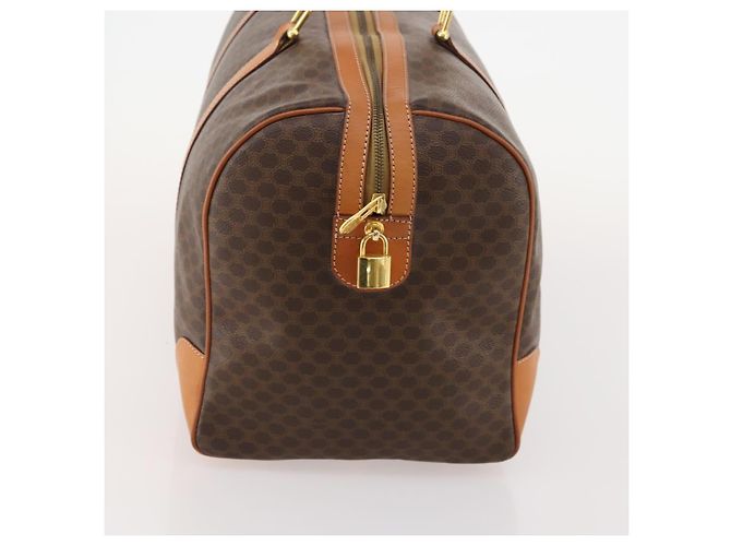 Céline CELINE Bolsa Boston em lona Macadam PVC Couro Castanho Dourado - vista 4