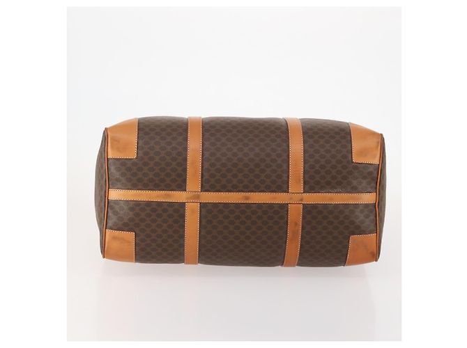 Céline CELINE Bolsa Boston em lona Macadam PVC Couro Castanho Dourado - vista 5