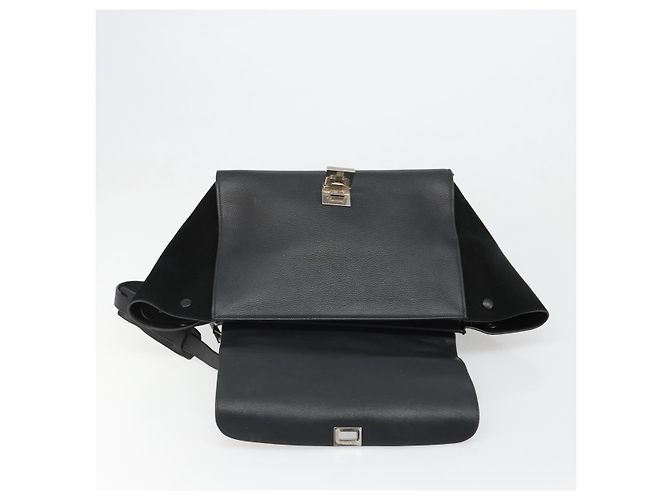 Céline CELINE Trapeze Hand Bag Leather Suede Black Silver - vista 18