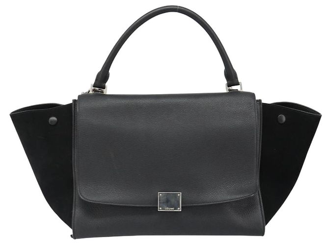Céline CELINE Trapeze Hand Bag Leather Suede Black Silver - vista 2