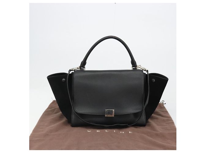 Céline CELINE Trapeze Hand Bag Leather Suede Black Silver - vista 29