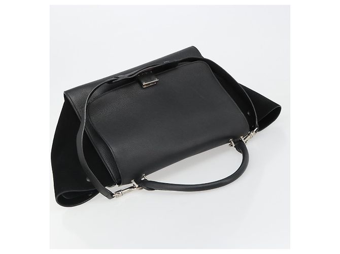Céline CELINE Trapeze Hand Bag Leather Suede Black Silver - vista 6
