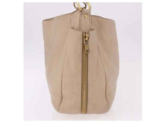 PRADA Hand Bag Vittero Dino Leather Beige Gold - vista 4