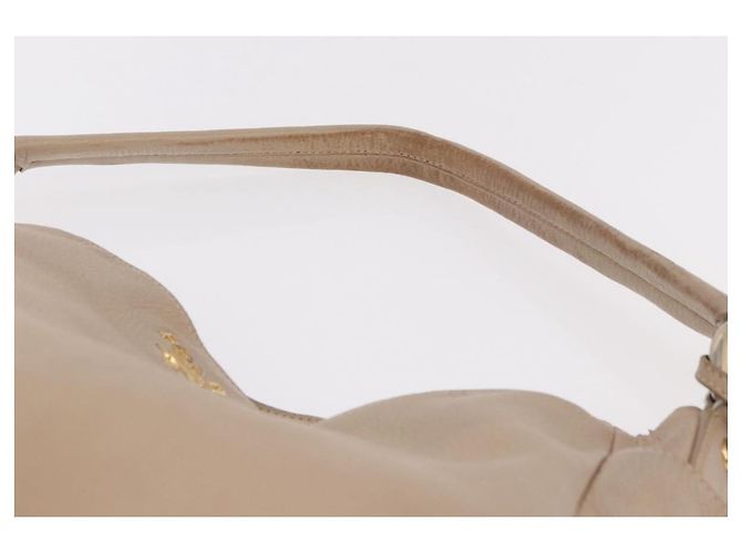 PRADA Hand Bag Vittero Dino Leather Beige Gold - vista 8