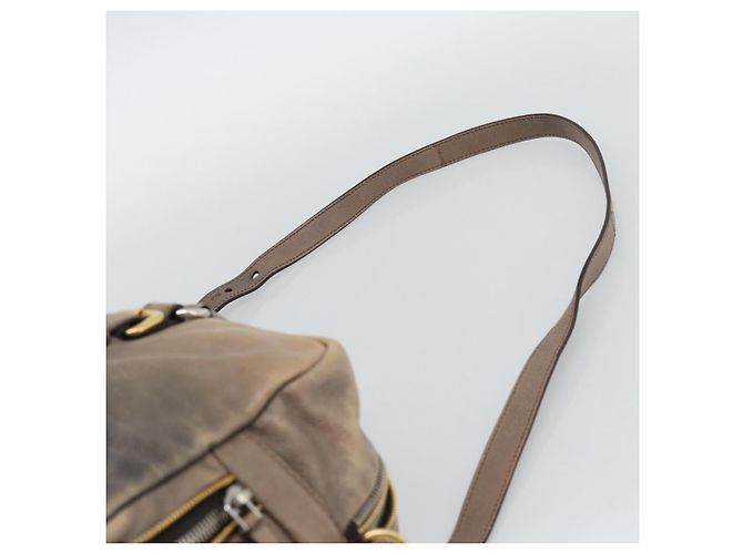PRADA Hand Bag Leather 2way Beige Gold - vista 14