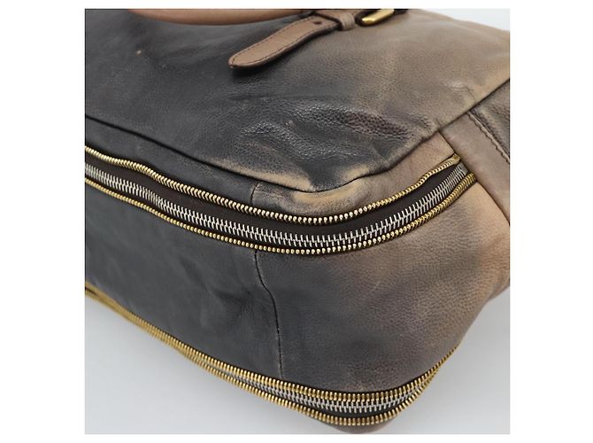 PRADA Hand Bag Leather 2way Beige Gold - vista 16