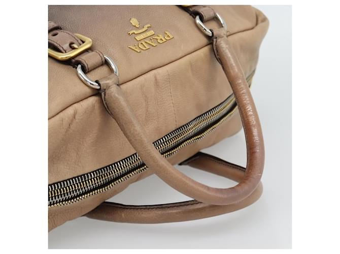 PRADA Hand Bag Leather 2way Beige Gold - vista 7