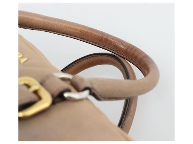 PRADA Hand Bag Leather 2way Beige Gold - vista 8