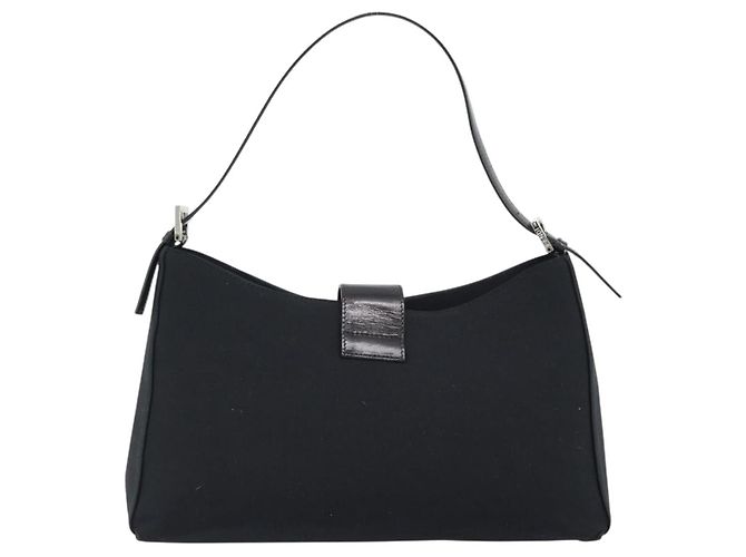 FENDI Mamma Baguette Shoulder Bag Cotton jersey Black Silver - vista 2