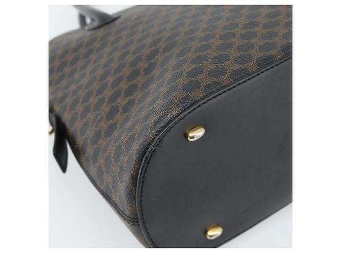 Céline CELINE Macadam Canvas Hand Bag PVC Leather Black Gold - vista 17